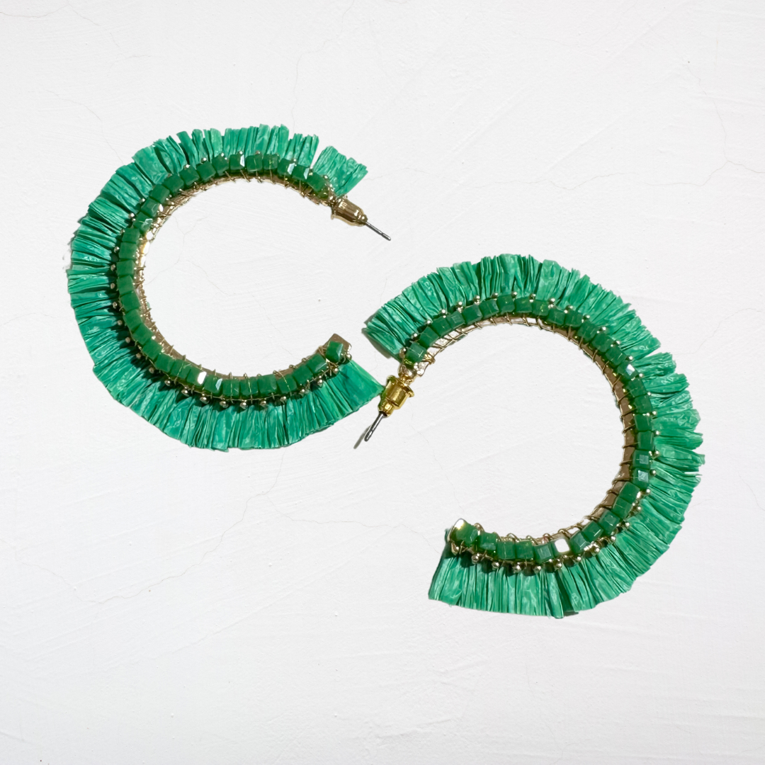 Maldives Raffia Half Hoop