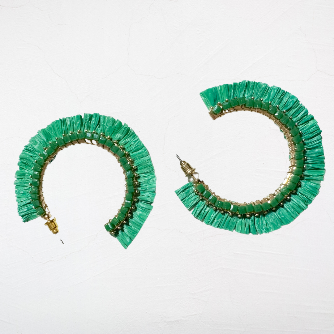 Maldives Raffia Half Hoop