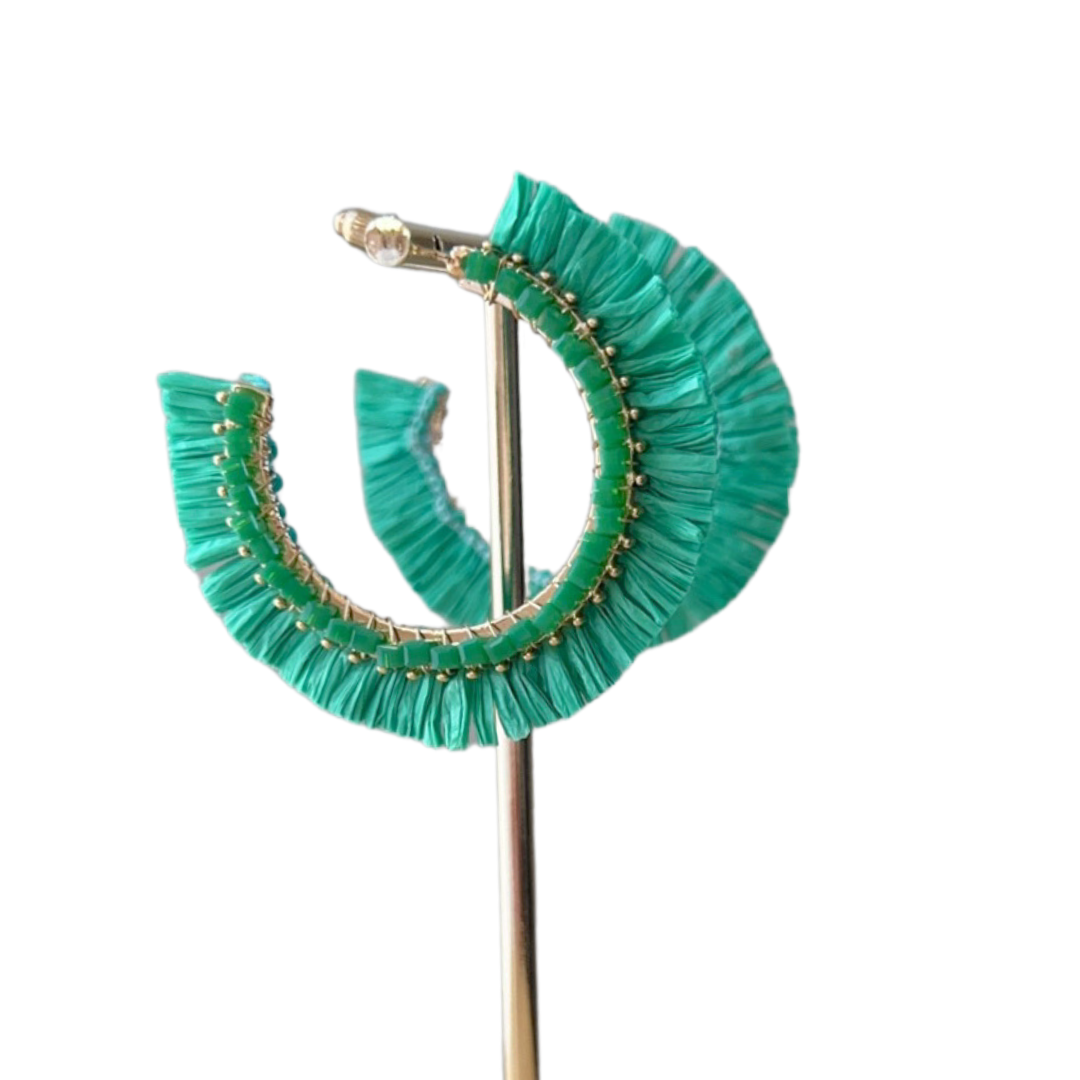 Maldives Raffia Half Hoop