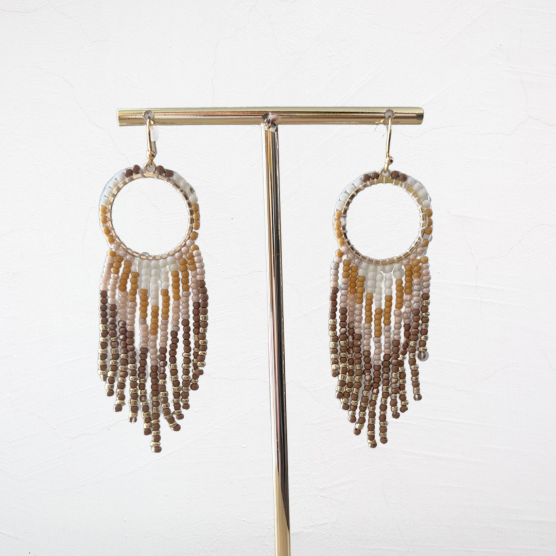 Tribal Long Beaded Dangle Earring