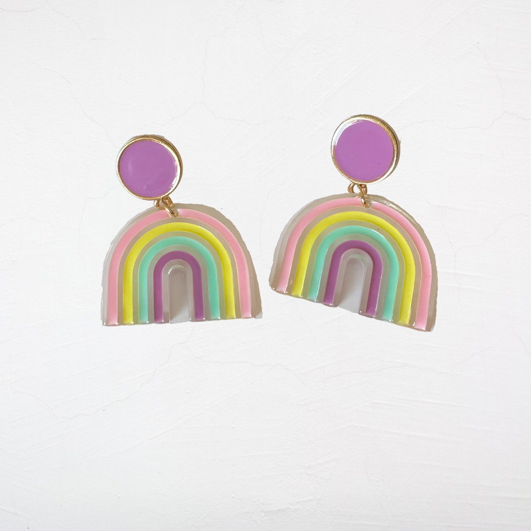Acrylic Rainbow Earrings