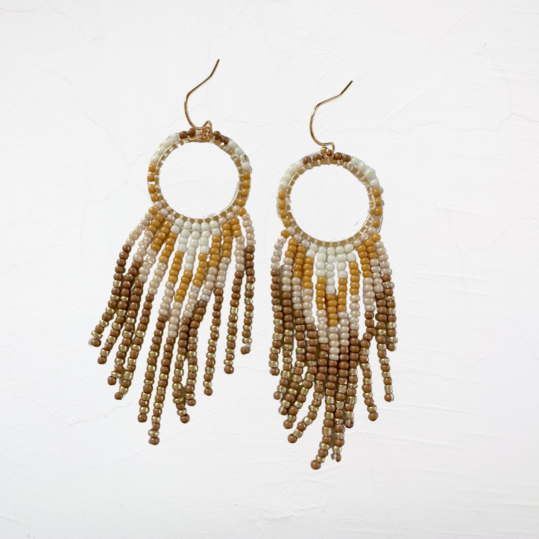 Tribal Long Beaded Dangle Earring