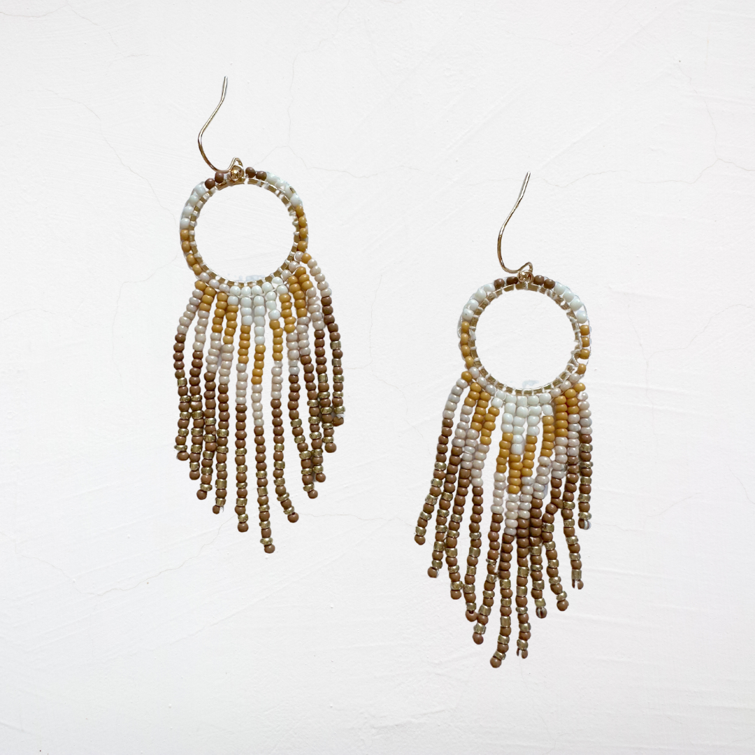 Tribal Long Beaded Dangle Earring