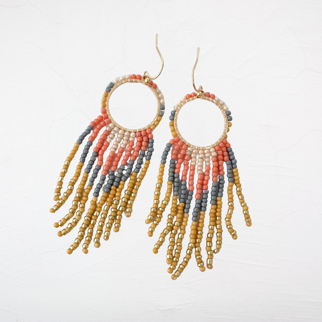 Tribal Long Beaded Dangle Earring