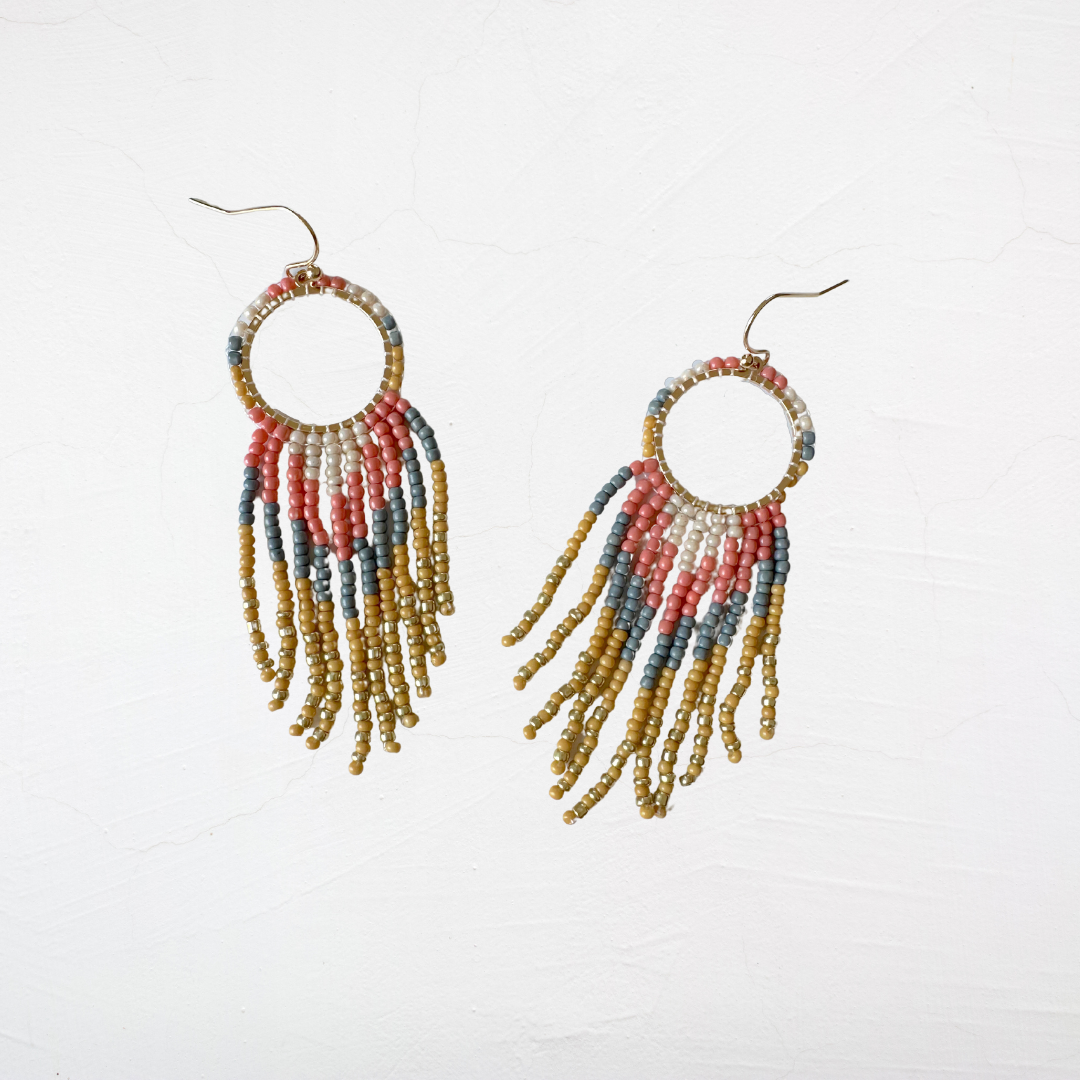 Tribal Long Beaded Dangle Earring