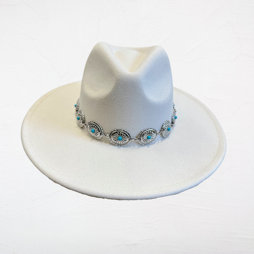 Ivory Western Concho Band Hat