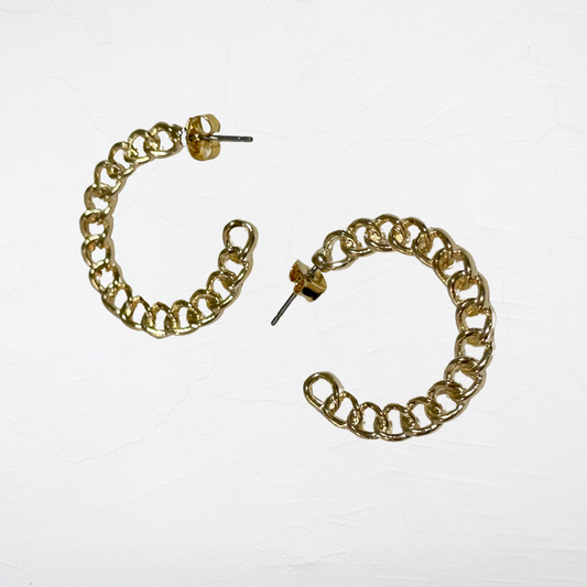 Golden Braided Half Hoop