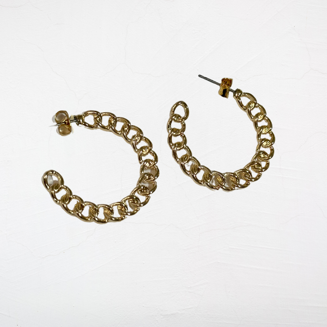 Golden Braided Half Hoop