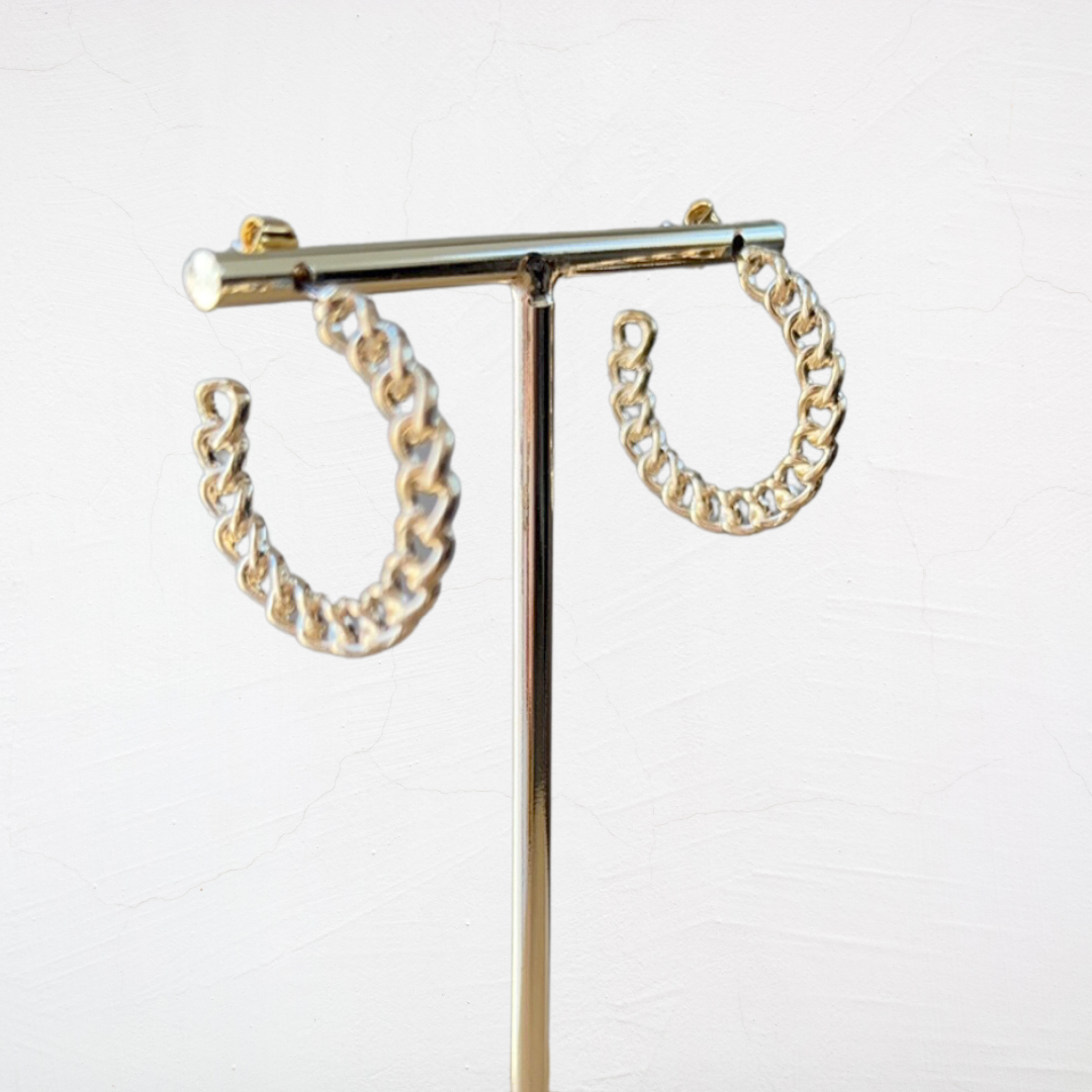 Golden Braided Half Hoop