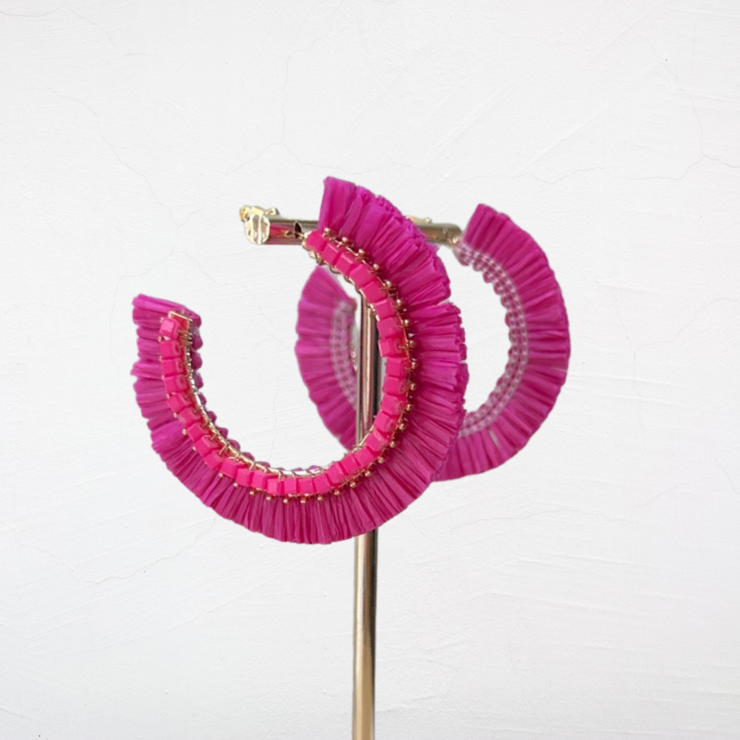 Maldives Raffia Half Hoop