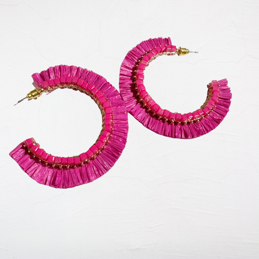 Maldives Raffia Half Hoop