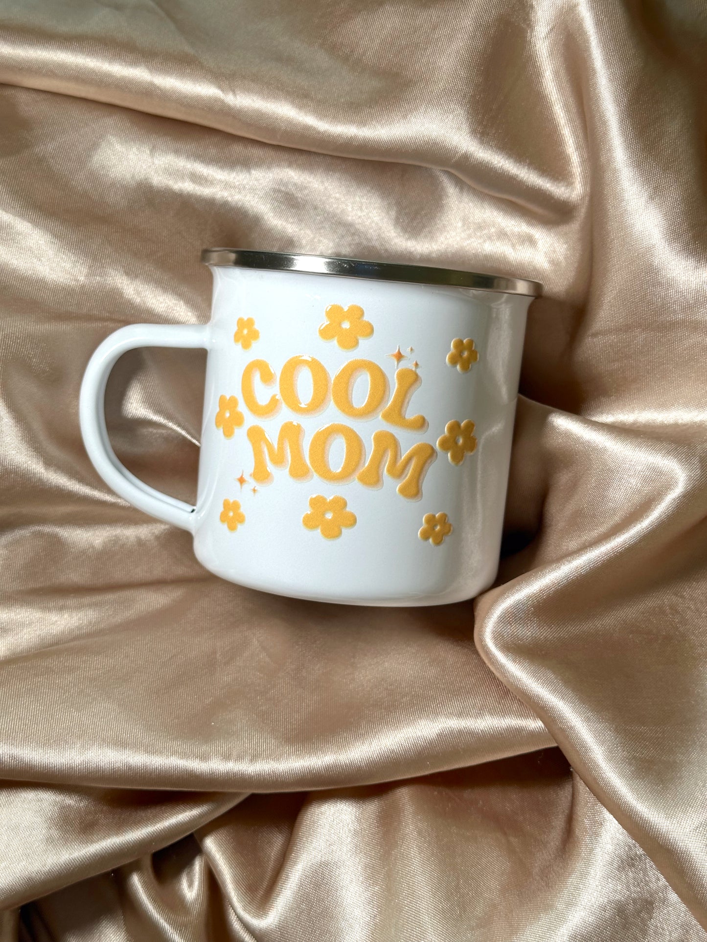 Cool Mom White Enamel Camp Mug