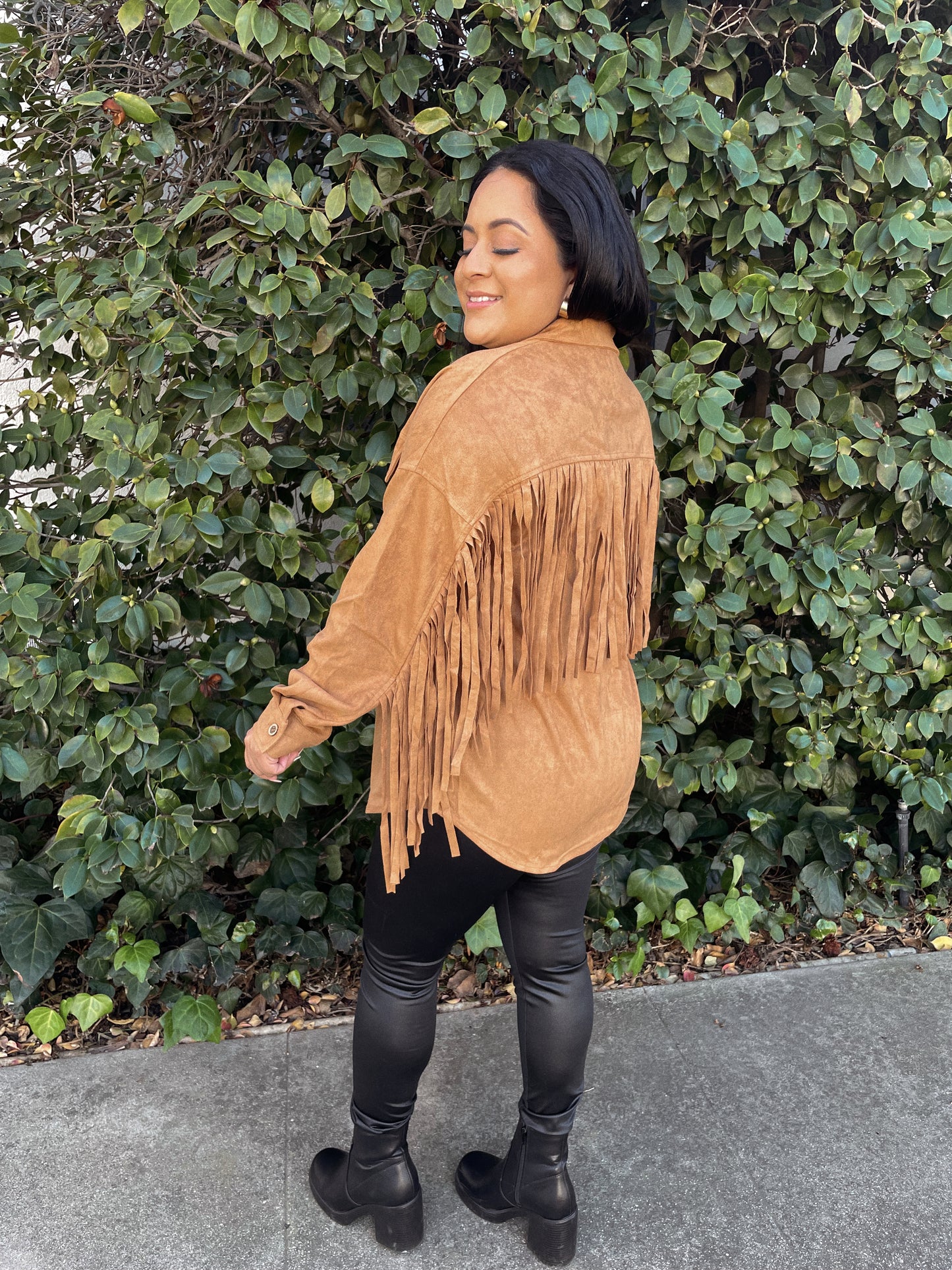 Suede Fringe Shacket