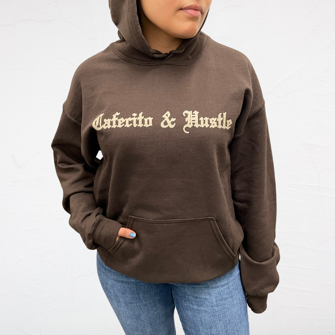 Cafecito & Hustle Dark Chocolate Hoodie