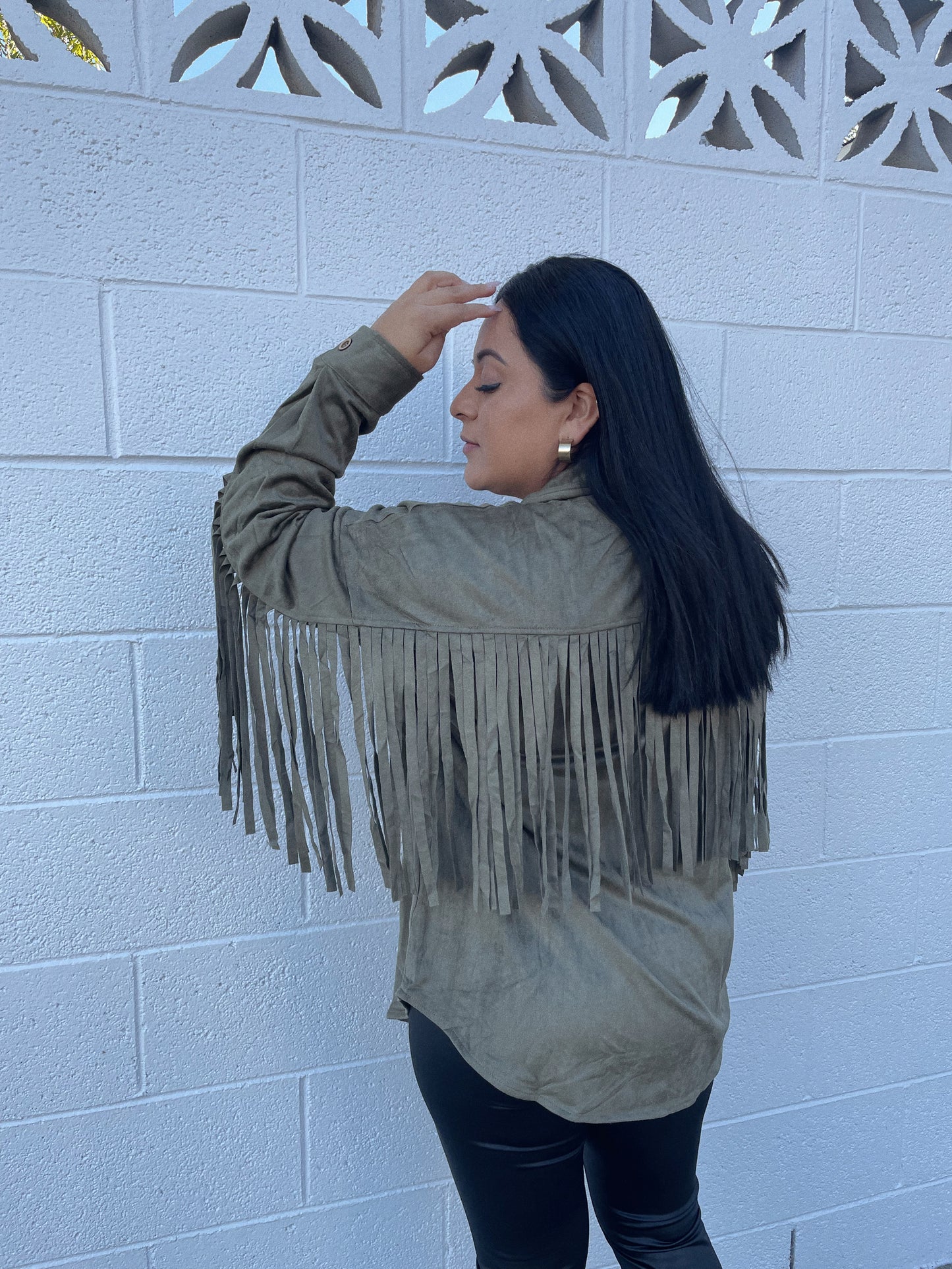 Suede Fringe Shacket
