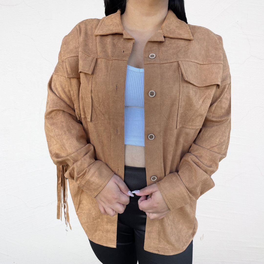 Suede Fringe Shacket
