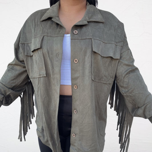 Suede Fringe Shacket