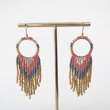 Cargar imagen en el visor de la galería, Tribal Long Beaded Dangle Earring
