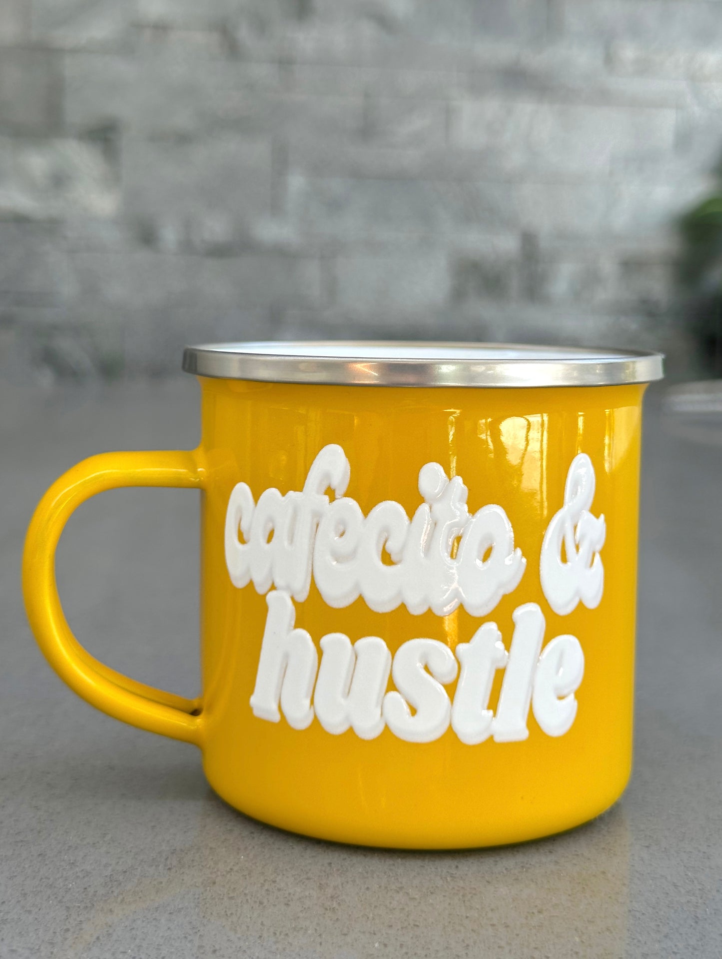 Cafecito & Hustle Enamel Camp Mug