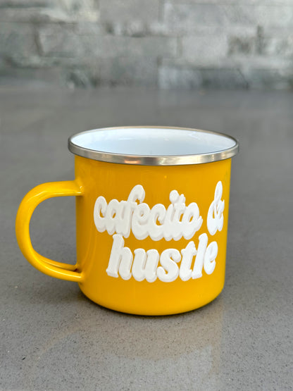 Cafecito & Hustle Enamel Camp Mug