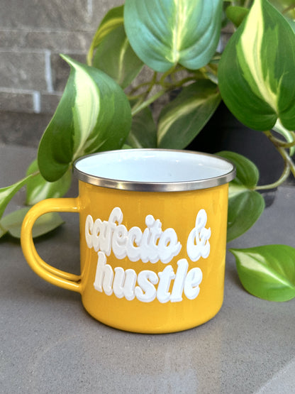 Cafecito & Hustle Enamel Camp Mug