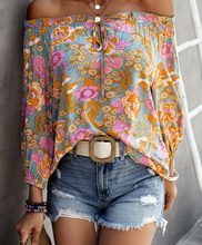 Load image into Gallery viewer, Off-Shoulder Floral Blouse
