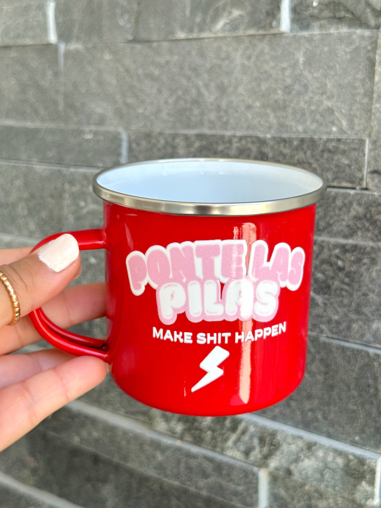 Ponte Las Pilas Enamel Camp Mug