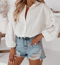 Load image into Gallery viewer, White Embroidered Buttoned Shirt
