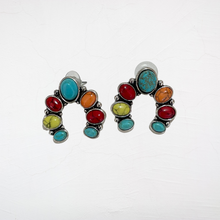 Load image into Gallery viewer, Multi Color Squash Blossom Stud Earrings
