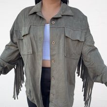 Load image into Gallery viewer, Suede Fringe Shacket
